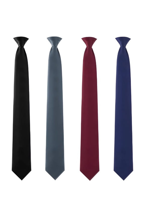 2026 New 4 Pcs Men'S Clip-On Ties Solid Color Pretied Clip-On Neckties Clip on Ties for Men,For Formal Events,Office Wear,Weddings,Parties,Daily Business Use