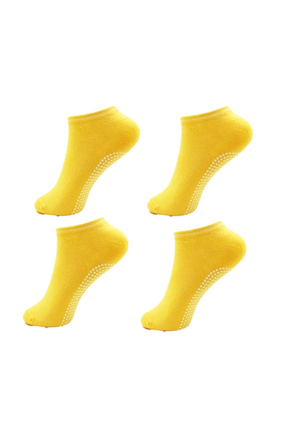 2026 New 4Pcs Pilates Socks Engaging Bright Grip Socks Versatile Everyday Yoga Socks for Yoga Pilates Barre Home Workout Studio Yellow