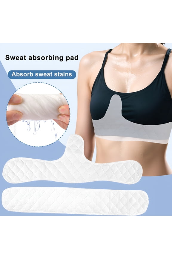 2026 New 5/10Pcs Bra Liner Reusable Washable Under-Breast Sweat Absorber Pads Women Odor Control Cotton Breast Pad Moisture Wicking Boob Insert Lining for Gym,Yoga,Running,Daily Wear