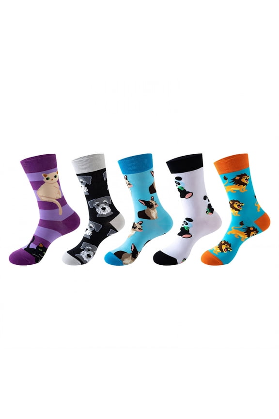 2026 New 5Pairs Boot Socks for Women Mid Calf Length Womens Crew Socks Mid Calf Style Long Socks Combination2 for Daily Wear Casual Outings Fall Layering Comfortable All-Day Use