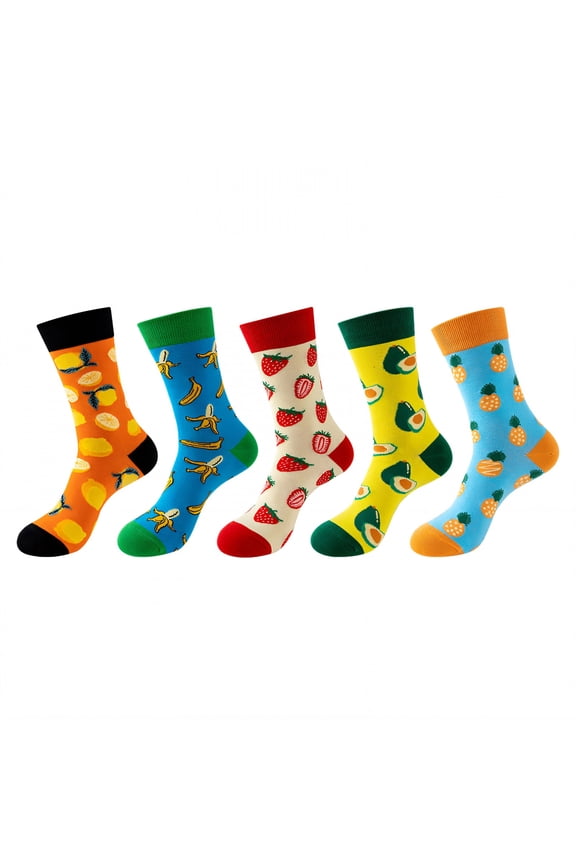 2026 New 5Pairs Boot Socks for Women Casual Socks Womens Crew Socks Mid Calf Style Long Socks for Daily Workout Walking Combination6