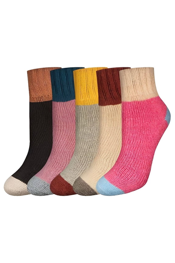 2026 New 5Pairs Wool Socks for Women,Mid Calf Length Womens Boot Socks,Cozy Coverage and Versatile Wear Wool Socks Women,Style1