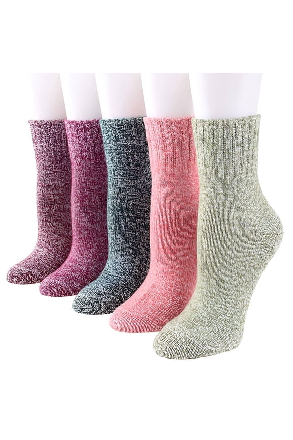 2026 New 5Pairs Wool Socks for Women Thick Double Stitching Thick Socks Women Effectively Traps Heat Wool Socks Women for Winter Home Style2