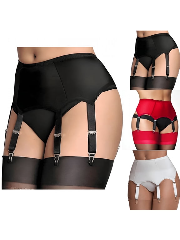 2026 New 6-Strap Lace Garter Belt - Adjustable Metal Clip Suspender for Thigh High Stockings, Elastic Waistband for Bridal, Lingerie for Wedding, Party, Boudoir, Date, Romantic