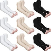TELOLY 2026 New 9 Pairs Elder Skin Protector Sleeves Thin Skin Arm Sleeve Bruise Protective From Abrasions Tear Sun Exposure Compression Bruising Arm Protection Sleeve for Men Women