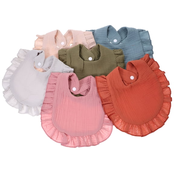 TELOLY 2026 New Baby Bib Bibs 6-18 Months Absorbent Thick Towel Girl Toddler Pcs Feed Ruffles Cotton New Born Bandana for Mealtime,Drooling,Feeding,Baby Care,Daily Wear,Toddler Comfort