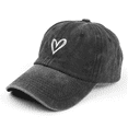 thumbnail image 1 of TELOLY 2026 New Baseball Cap Korean Version for Men and Women Versatile Heart Embroidered Hat Maga Hat Spring and Summer Washed Distressed Baseball Cap Sun Hat,Black, 1 of 7