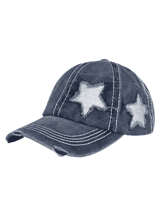 2026 New Baseball Cap Women Vintage Ripped Baseball Cap Sun Hat Spring and Summer Versatile Large Head Cap Sun Hats for Women for Outdoor Travel Navy Blue
