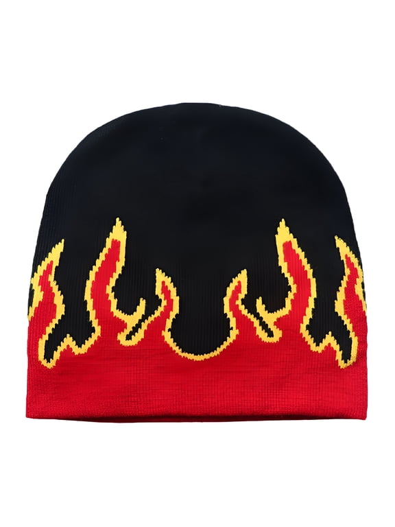 2026 New Beanies Flame Beanie Knit Fire Flame Beanie Skullies Beanie Flame Cap for Daily Wear, Streetwear, Outdoor, Skate, Winter