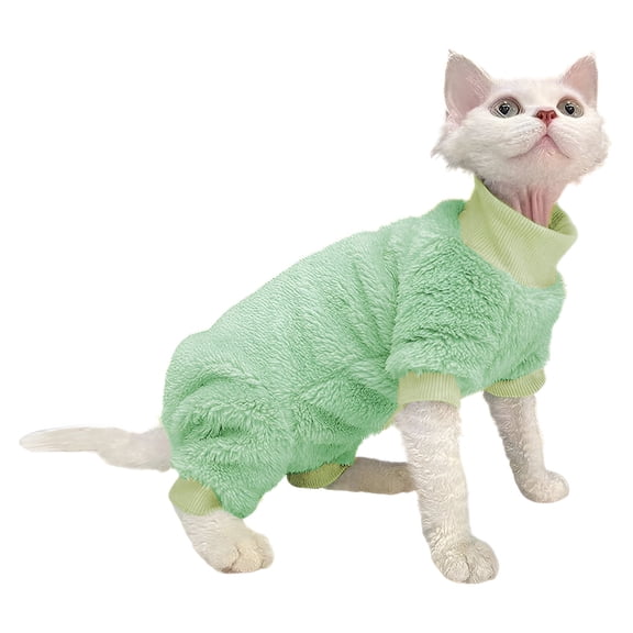 TELOLY 2026 New Cat Clothes Cat Comfort Cat Sweater Winter Ready Cat Outfit for Winter Warmth Home Wear Indoor Sleep Outdoor Walk Green Xl