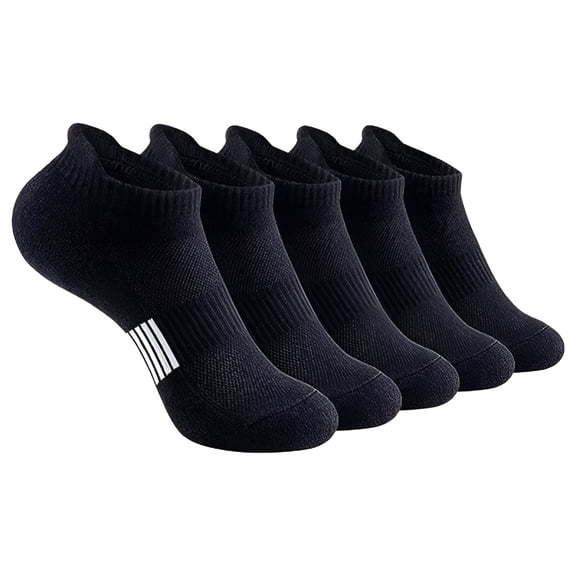 TELOLY 2026 New Compression Socks for Women 5 Pairs No Show Socks for Cotton Liner Socks No Slip Socks with Gel Tab,Womens Socks Size 9-11 for Running,Walking,Travel,Work,Gym,Sports Black
