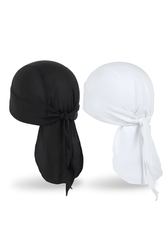 2026 New Cooling Do Rags Skull Cap Helmet Liner,Sweat Head Wraps Bandanas for Men Running Cycling Motorcycle for Exercise,Outdoor Sports,Fitness,Black & White
