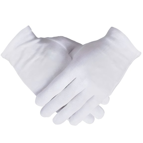TELOLY 2026 New Cotton Inspection Gloves, White, 6-Piece for Handling Collectibles, Electronics, Jewelry, Crafts, Laboratory Work, Archival Materials