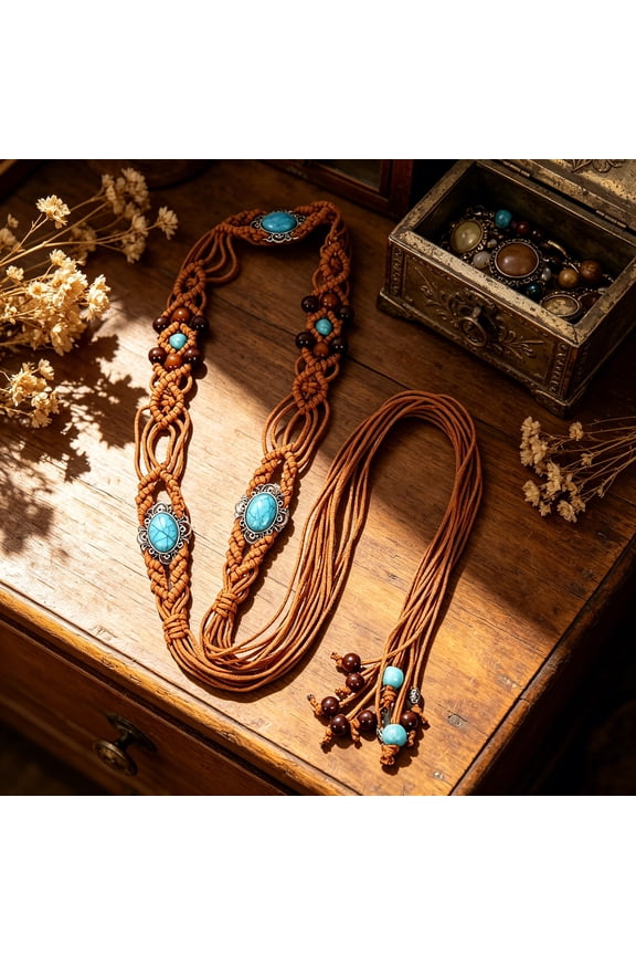 2026 New Cowgirl Waist Belt for Girls Street Dance Proms Stage Vintage Woven Beads Girls Belt for Dance Performances, Parties, Festivals, Stage Shows, Casual Wear