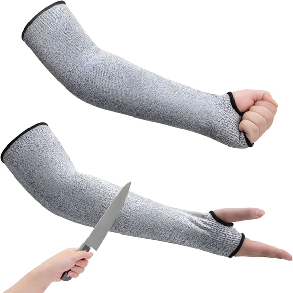 TELOLY 2026 New Cut Resistant Garden Sleeves Level 5 Protective Arm Gardening Sleeves for Men&Women with Thumb Hole,18 Inch Arm Guards for Thin Skin,Gardening,Cutting,Pet Grooming