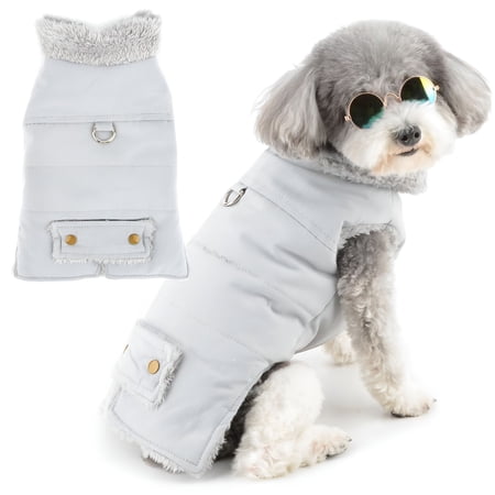 TELOLY 2026 New Dog Jacket Coats for Small Dogs Fleece Lined Puppy Winter Clothes with Leash Ring Cold Weather Vest Jackets Coat Chihuahua Doggy Toy Poodle Pet Apparel Green Xs