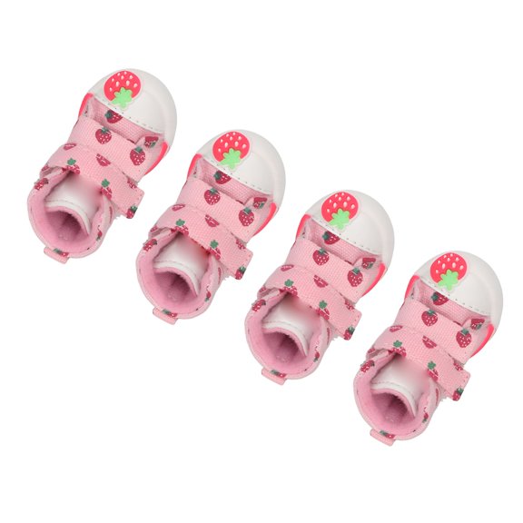 TELOLY 2026 New Dog Shoes Slip Resistant Breathable Canvas Cute Strawberry Dog Boots for Small Dogs Teddy Bichon Pomeranian 5