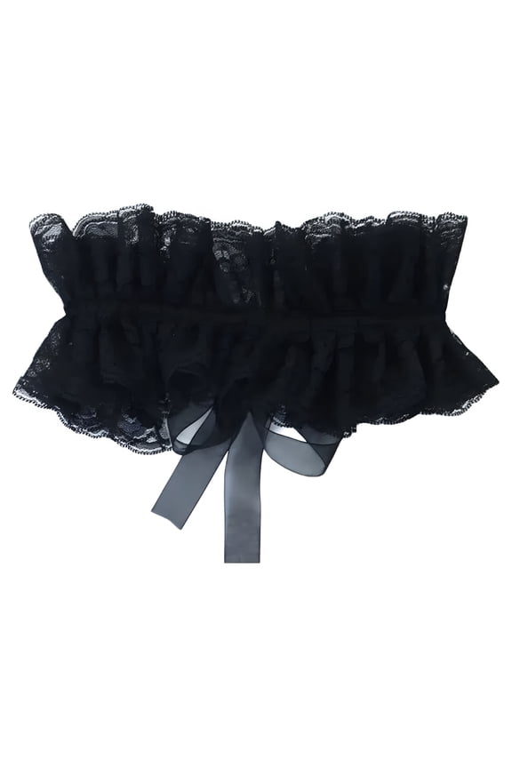 2026 New Double Layer Ruffled Lace Faux Collar Victorian Neck Ruff Clown Choker for Halloween Renaissance Costume Clown Neck Ruffle Collar