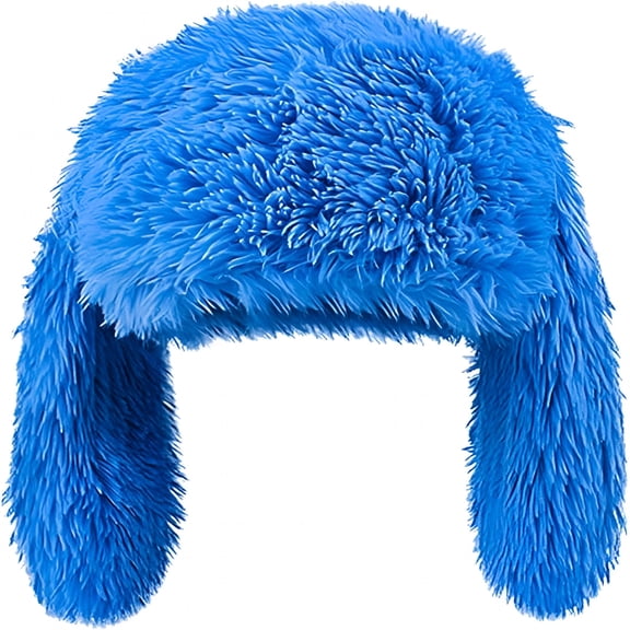 TELOLY 2026 New Fluffy Bunny Ear Beanie Faux Fur Hat with Long Ears Cute Warm Plush Hat, for Winter, Outdoor Activities, Holiday Parties, Cozy Lounging, Casual Wear