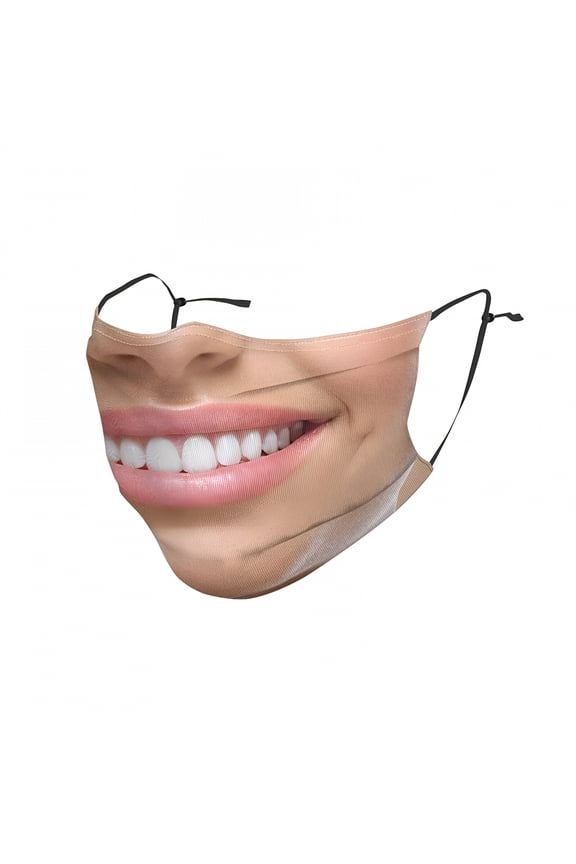 2026 New Funny Toothy Smile Mouth Washable Face Mask Reusable Balaclavas Decorative Windproof Adjustable Ear Loops Face Cover for Outdoor,Party,Travel