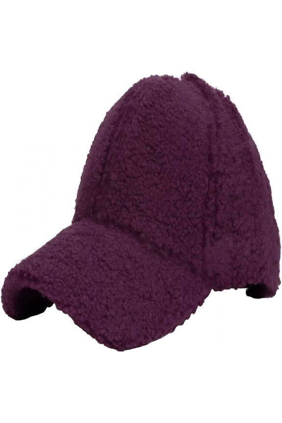 2026 New Fuzzy Sherpa Baseball Caps for Women Teddy Fleece Hip Hop Ball Caps Solid Color Warm Winter Adjustable Travel Hats for Casual, Outdoor, Travel, Winter, Street