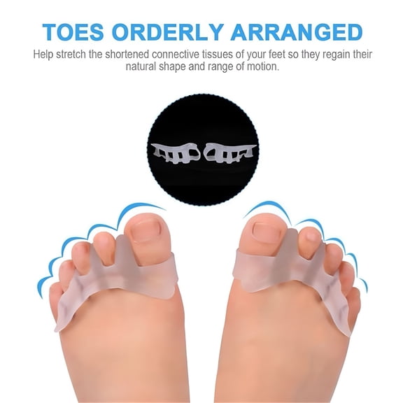 TELOLY 2026 New Gel Toe Separator Toe Spacers Toe Stretchers for Men and Women Easy Wear in Shoes,Toe Bunion Relief Toe Straightener,Quickly Alleviating Pain After Yoga,White