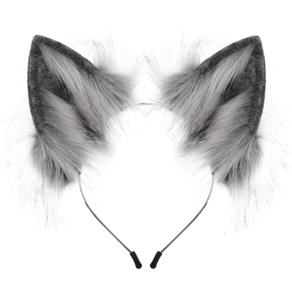 TELOLY 2026 New Handmade Wolf Ears Headband Party Accessories Wide Headbands Athletic Headband Hair Band Sports Sweatband for Men and Boys Animal Ears Headband Adult