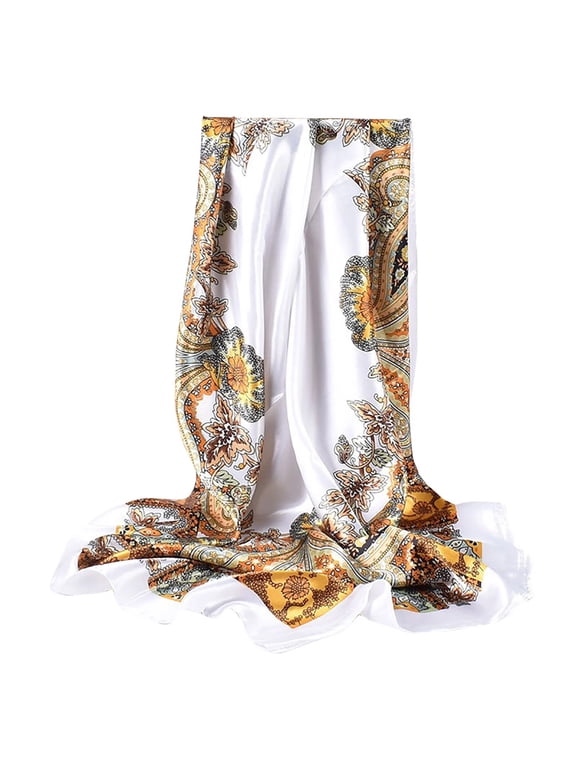 2026 New Headscarf Women'S Winter Like Silk Satin Scarf for Hair Wrapping at Night Scarf for Sleeping 90Cm Silk Square Scarf Hand Flower Turban Shawl Scarf Green One Size