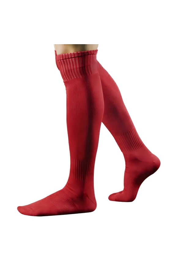 2026 New Over Knee Long Socks Men Sock Rd Football Sport Baseball Soccer High Socks Red for Football, Soccer, Baseball, Sports Activities, Outdoor Games, Training Sessions.