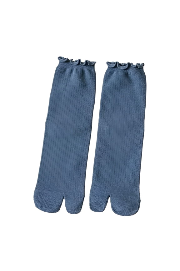2026 New Lace Two-Toe Socks Two-Toe Socks Toe Socks Split-Toe Cotton Socks Four Seasons Mid-Barrel Two-Finger Spring and Autumn Long Flip Flops-Pink