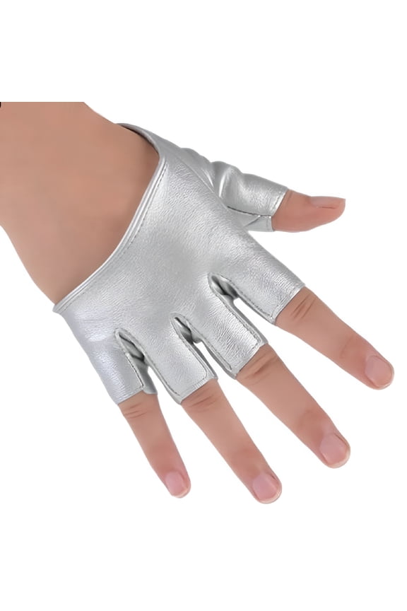 2026 New Lady Fashion Faux Leather Half Finger Gloves Driving Pole Dancing Show Gloves for Driving,Pole Dancing,Fitness,Costume