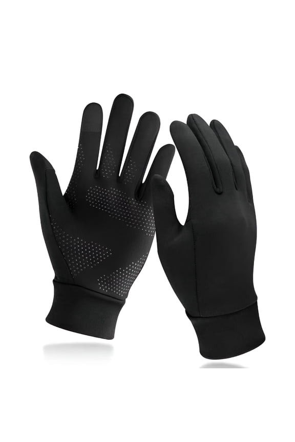 2026 New Lightweight Running Gloves, Touch Screen Anti-Slip Warm Gloves Liners for Cycling Biking Sporting Driving for Men Women for Jogging, Running, Hiking, Driving, Outdoor, Fitness, Black