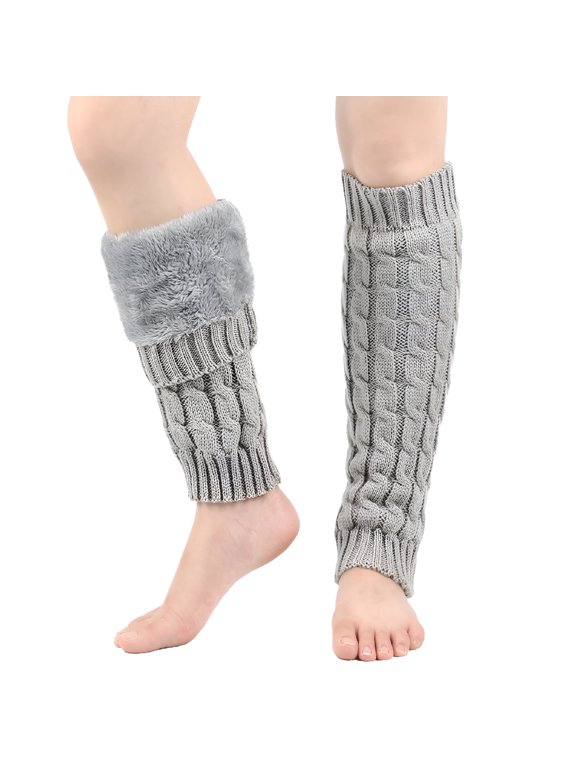 2026 New Men'S and Women'S Winter Cable Knit Leg Warmer,Plush Lined Over Knee Socks with Ribbed Design,Thickened Wool Blend Boot Socks for Cold Weather,Stretchy Thermal Leg Cover,Knitted Leg