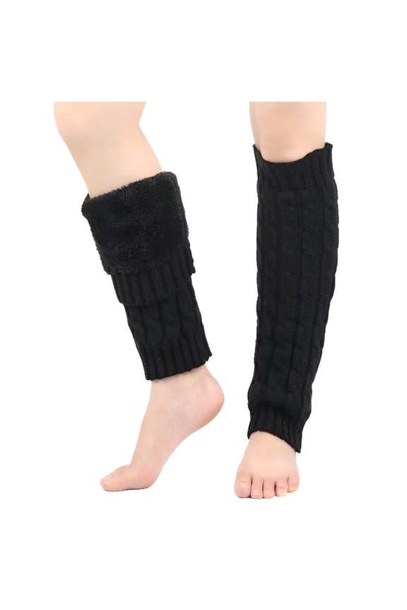 2026 New Men'S and Women'S Winter Cable Knit Leg Warmer,Plush Lined Over Knee Socks with Ribbed Design,Thickened Wool Blend Boot Socks for Cold Weather,Stretchy Leg Cover