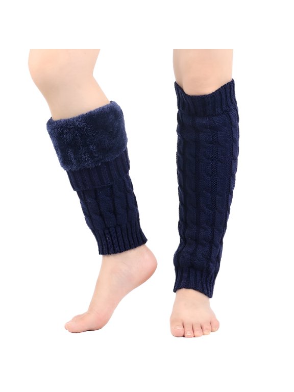 2026 New Men'S and Women'S Winter Cable Knit Leg Warmer,Plush Lined Over Knee Socks with Ribbed Design,Thickened Wool Blend Boot Socks for Cold Weather,Stretchy Thermal Leg Cover,Knitted Leg