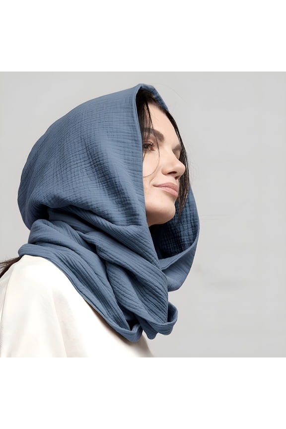 2026 New Men Women Hooded Scarf Winter Scarf Crinkle Vintage Soft Scarf Cute Satin Head Scarf Wild Rags for Women Silk Mens Scarfs for Outdoor Unisex Scarf Neck Gaiter Neck Warmer Men Neck