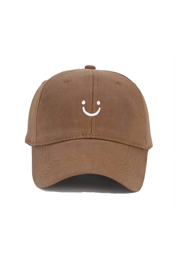 2026 New Mens Hats Trendy Smile Design Baseball Cap Soft Top Design Baseball Cap Women White for Casual Outings Outdoor Sports Summer Days Daily Wear Sun Protection