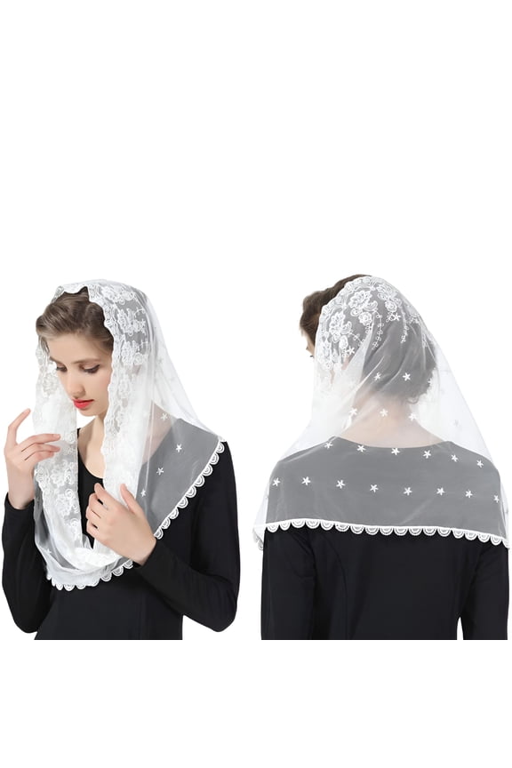 2026 New Muslim Lace Veil Elegant Embroidery Flower Bridal Veil Shawl Wrap Wedding Veil Headcover for Wedding, Party, Religious, Formal, Ceremony
