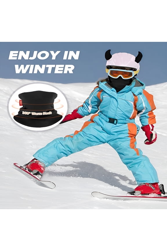 2026 New Neck Warmer for Kids 2 Pack, Double-Layer Fleece Ski Neck Gaiter for Boys Girls Youth Winter Cold Weather Scarf for Skiing, Snowboarding, Hiking, Outdoor Play, Cycling, Winter Sports