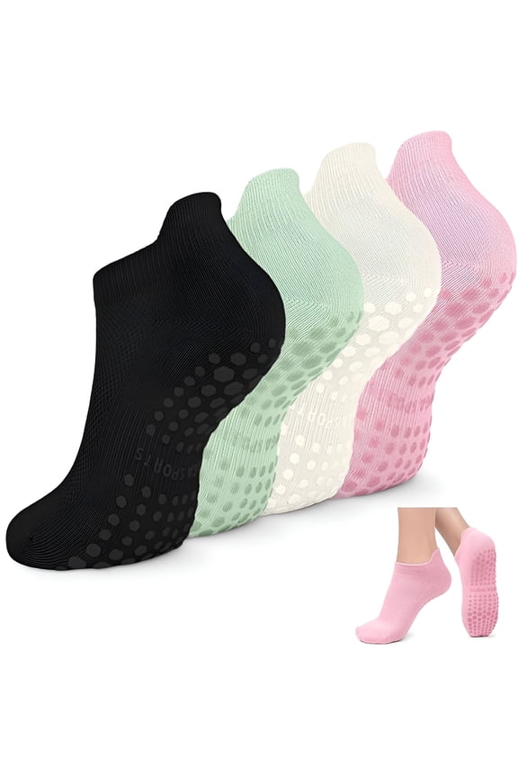 2026 New Non Slip Pilates Socks with Grips for Women, Yoga Socks for Pure Barre, Hospital, Barefoot Workout, Athletic Socks