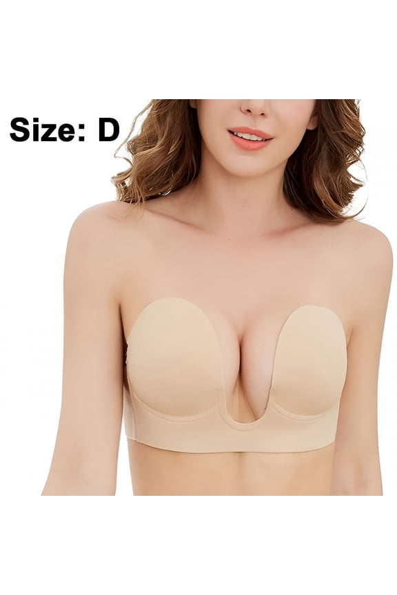 2026 New Push Up Strapless Sticky Adhesive Invisible Backless Bras Plunge Reusable Magic Bra for Women Strapless Sticky Bra for Dresses, Tops, Evening Gowns, Party Outfits, Backless Clothing