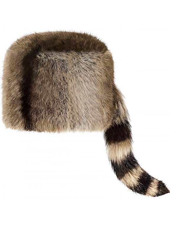 2026 New Raccoon Hat with Tail for Women Men Faux Fur Coonskin Raccoon Tail Hat Warm Winter Cap for Unisex Cold Weather for Skiing, Hiking, Camping, Snowboarding, Outdoor Events