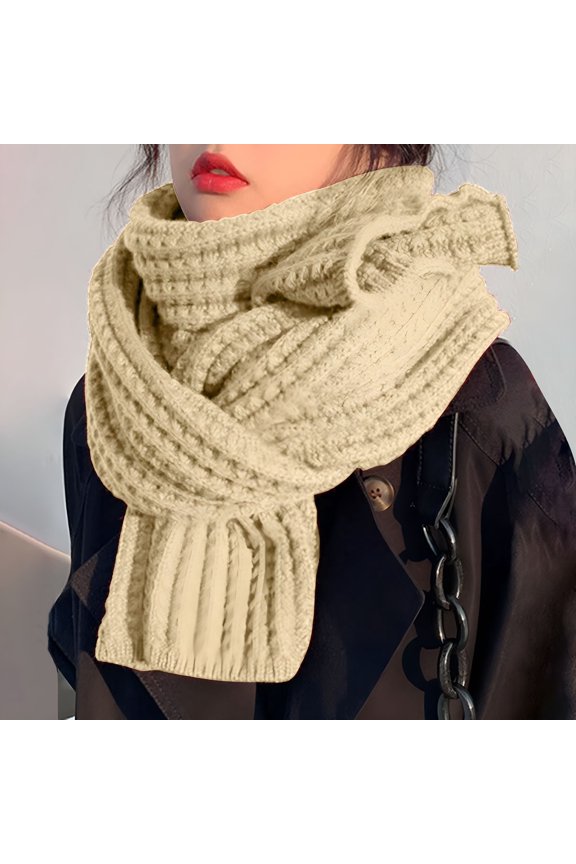 2026 New Scarves for Women Lightweight, Scarves Women'S Solid Color Knitted Wool Scarf Neck Scarf, Womens Scarves for Casual,Work,Travel,Holiday Beige