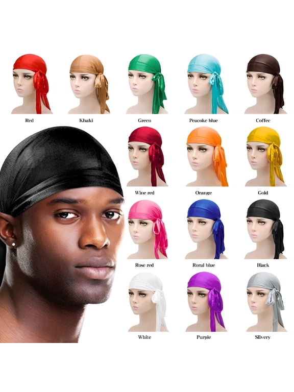 2026 New Silky Durags Long Tail for Women Men Satin Durag for 360 Wave for Hair Protection, Wave Training, Fashion, Sleep, Workouts