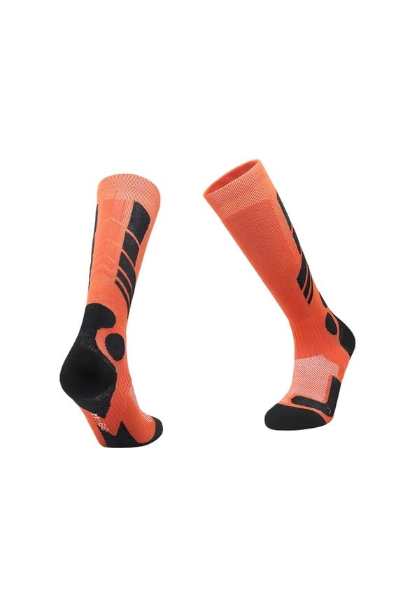 2026 New Ski Socks, Cold Weather Socks for Men Women, Ultralight Thermal Winter Warm Socks, Knee High Long Tube Socks for Snow Skiing Orange and Black