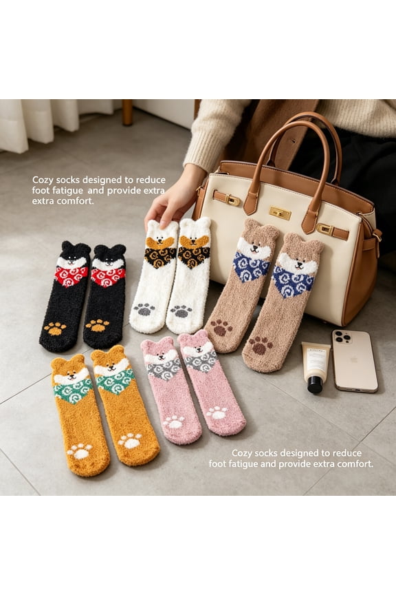 2026 New Socks Anti Static Design Fuzzy Socks for Women Foot Care Breathable and Non Stuffy Socks Women Style9 for Home Lounging Relaxation Indoor Sleep.