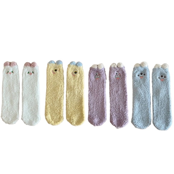 TELOLY 2026 New Socks Cold and Frost Protection Fuzzy Socks Pressure Resistant Design Double Layered Design Snoozies Slippers Women for Home Bedroom Lounge Style8