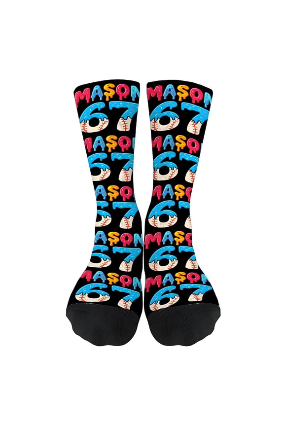 2026 New Socks, Fun Meme Design Socks for Grandmother, Black (1 Pack), for Casual Wear, Family Gatherings, Holiday Gifting, Cozy Lounging, Birthday Presents.