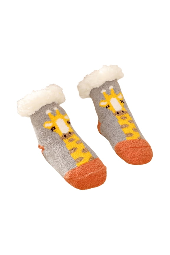 2026 New Socks Non-Irritating Fuzzy Socks,Stay Put Non-Constricting Girls Socks for Newborn, Sleep, Play, Stroller, Crib,Ages 0-6 Months,Giraffe