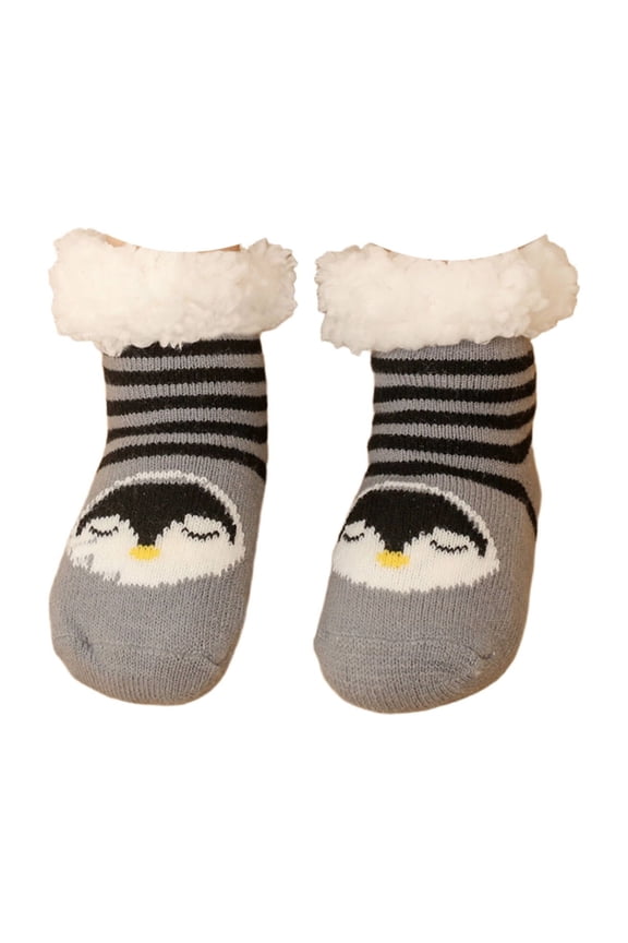2026 New Socks Practical Gift Fuzzy Socks Thoughtful Girls Socks for Loved Ones Penguin Ages 0 6 Months for Baby Showers First Steps Cozy Wear Winter Comfort Gifting